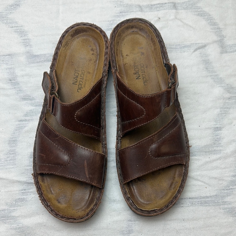 Naot Brown Leather Sandals sz 40